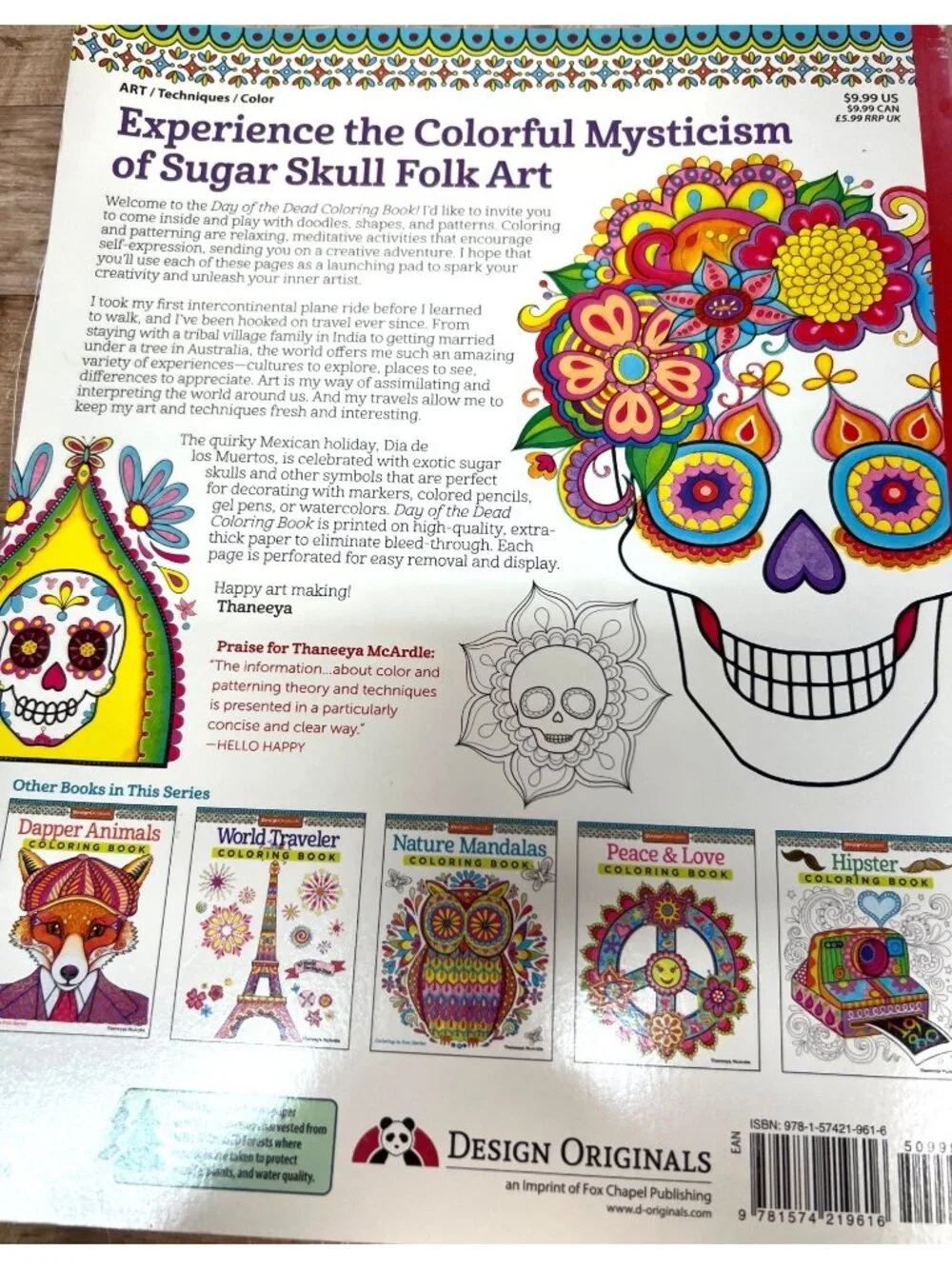 Day Of The Dead Adult Coloring Book Featuring Sugar Skull Folk Art  Design